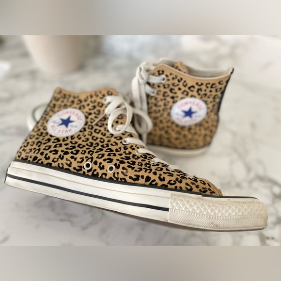 Converse All Star Classic High Top Leopard Cheetah Print Womens Size 10.5 - Picture 9 of 11